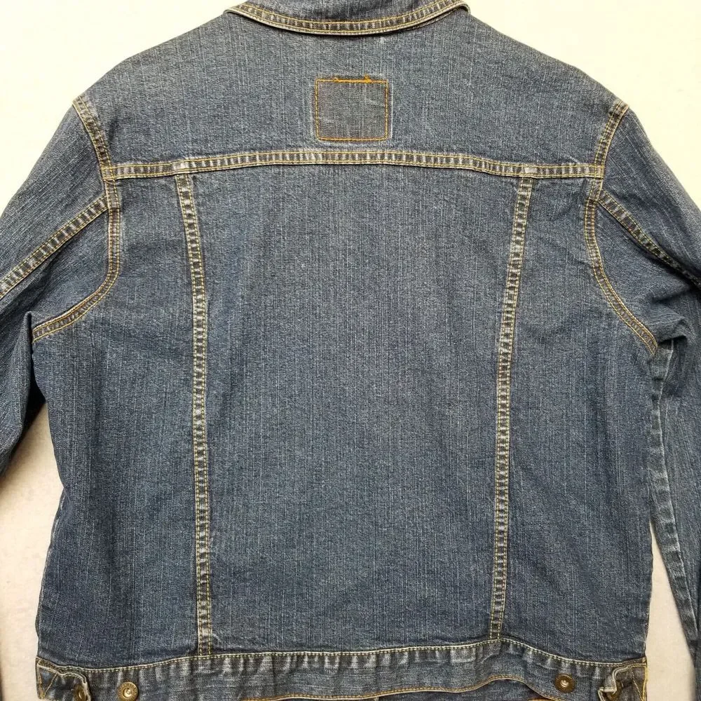 LEVI'S TRUCKER Button-Up Denim Blue Jacket - Youth‎ Size XL 16/18 With Stretch